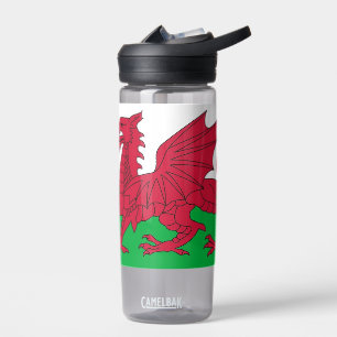 Bouteille d'eau avec drapeau du Pays de Galles, Ro