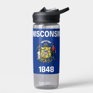 Bouteille d'eau avec drapeau du Wisconsin, États-U
