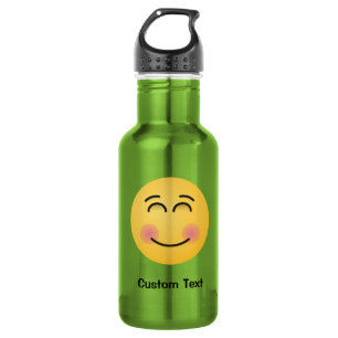 Bouteille d'eau avec visage souriant aux yeux sour