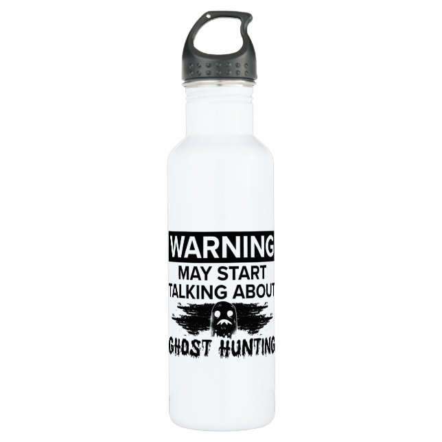 Bouteille D'eau Avertissement Mon Début Parler Chasse Fantôme Chas (Devant)