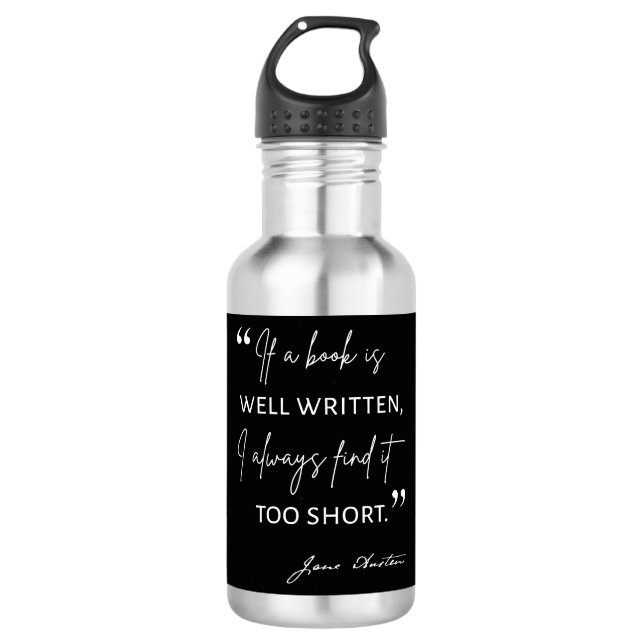Bouteille D'eau Avid Reader II - Citation Jane Austen (Devant)