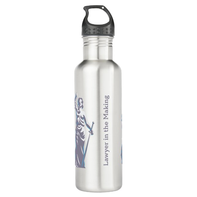 Bouteille D'eau Avocat dans Madame de fabrication Justice (argent) (Dos)