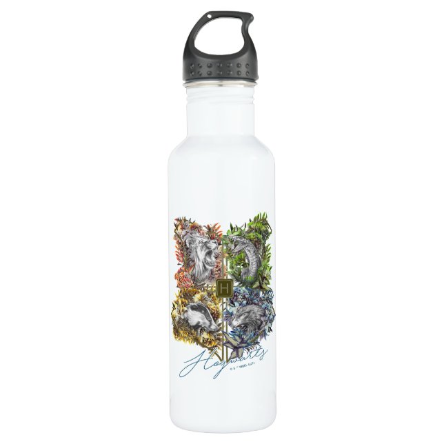 Bouteille D'eau Badge HOGWARTS™ Floral Graphic (Devant)