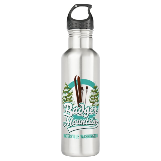 Bouteille D'eau Badger Mountain Waterville Washington logo du ski (Devant)