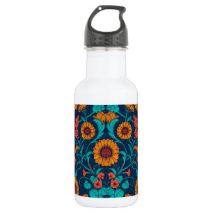 Bouteille D'eau Baies Art Nouveau en bleu et jaune