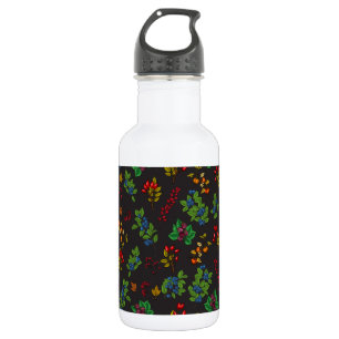 Bouteille D'eau Baies d'automne sur chocolat brun