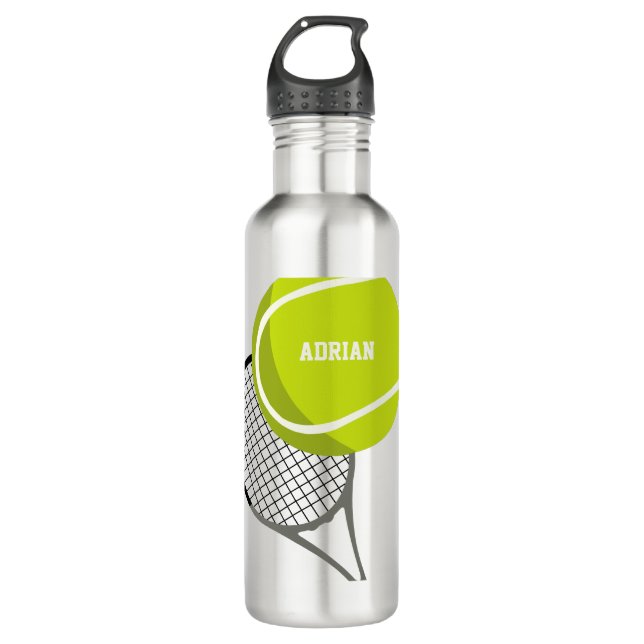 Bouteille D'eau Balle de Tennis & Raquette Racquet Personnalisé (Devant)