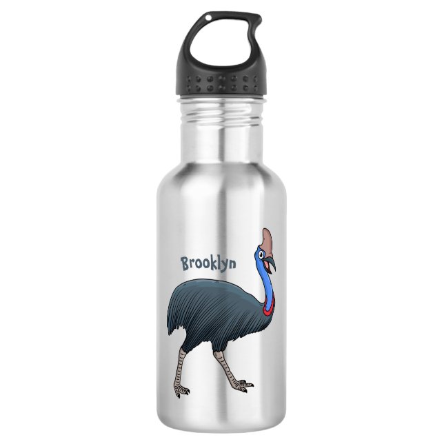 Bouteille D'eau Bande dessinée d'oiseau joyeux (Devant)