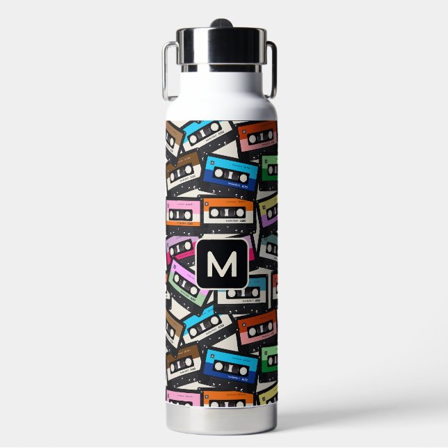 Bouteille D'eau Bandes cascade monographique rétro personnalisées (Salle de sport)