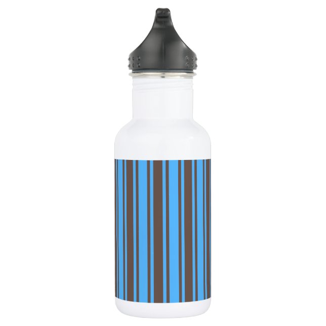 Bouteille D'eau Bandes de bonbons Brown et bleues (Droite)