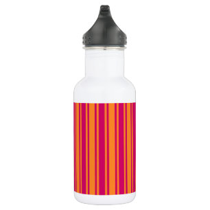 Bouteille D'eau Bandes de bonbons rose et orange