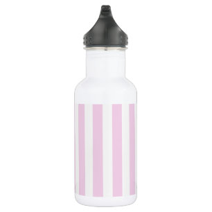 Bouteille D'eau Bandes de bonbons rose pâle et blanc