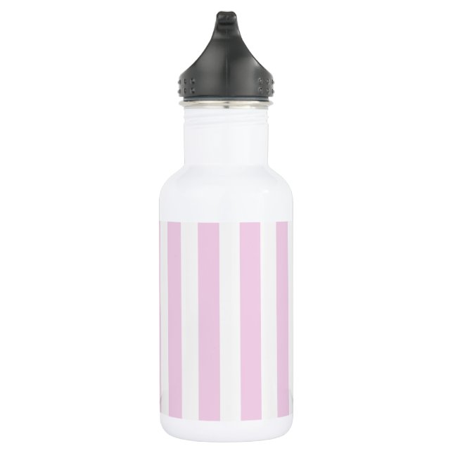 Bouteille D'eau Bandes de bonbons rose pâle et blanc (Droite)