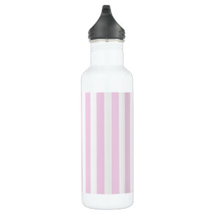 Bouteille D'eau Bandes de bonbons rose pâle et blanc