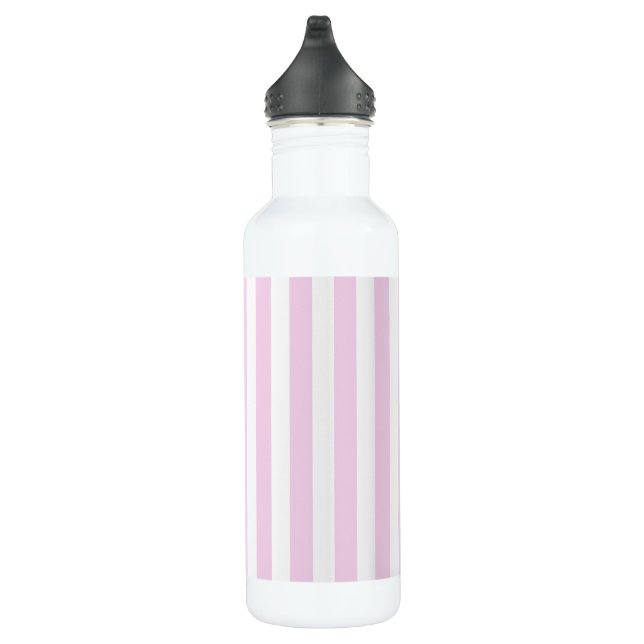 Bouteille D'eau Bandes de bonbons rose pâle et blanc (Droite)