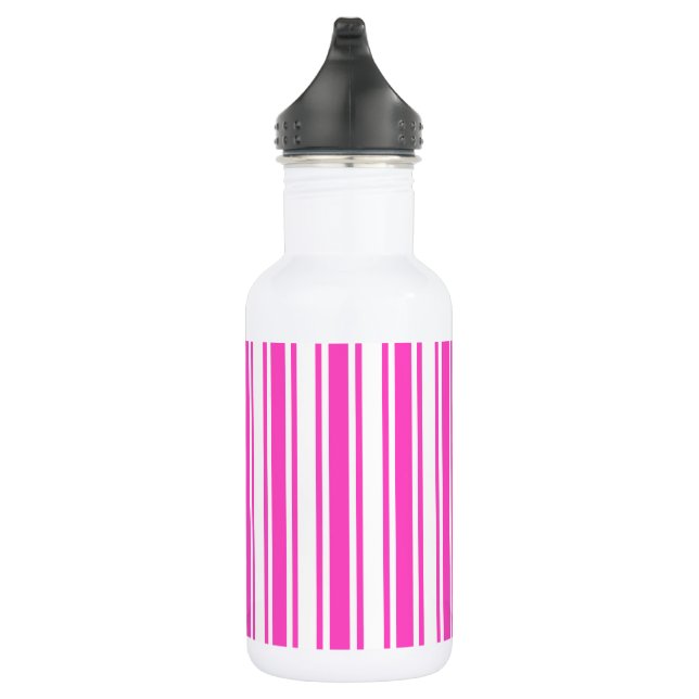 Bouteille D'eau Bandes de bonbons roses et blancs chauds (Droite)
