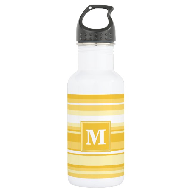 Bouteille D'eau Bandes jaunes monogrammes (Devant)
