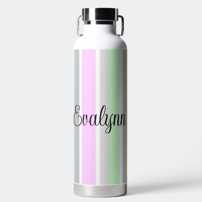 Bouteille D'eau Bandes multicouleurs personnalisées (Avant)