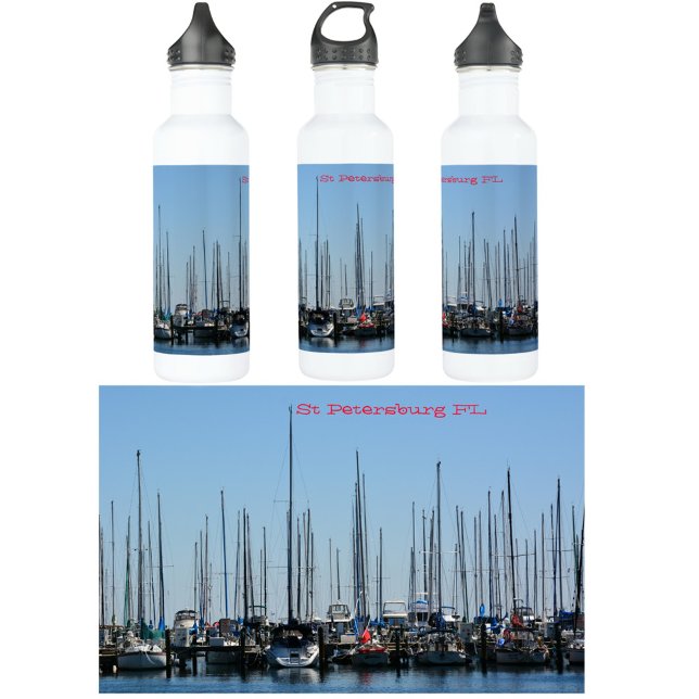 Bouteille D'eau Bateaux à voile St Petersburg Floride personnalisa (Créateur téléchargé)