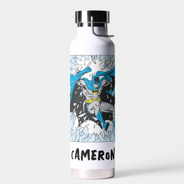 Bouteille D'eau Batman Brûle À Travers Le Verre | Ajouter Votre No (Gauche)