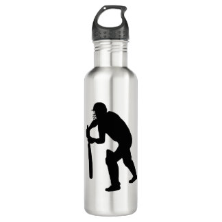 Bouteille D'eau batman de cricket, silhouette du joueur