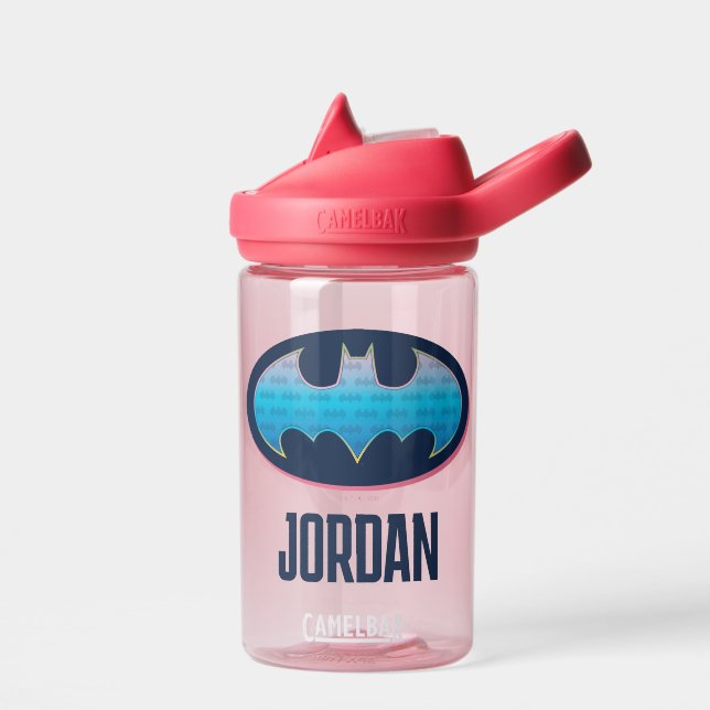 Bouteille D'eau Batman | Symbole rose et bleu (Gauche)