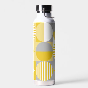 Bouteille D'eau Bauhaus géométrique moderne, Jaune de moutarde, Gr