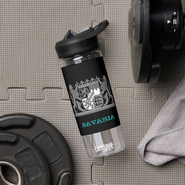 Bouteille D'eau Bavière Fitness & Armoiries bavaroises / drapeau (Droite)