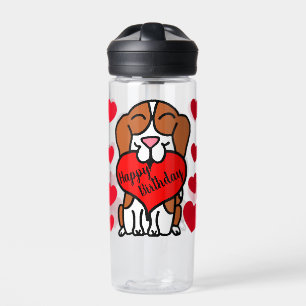 Bouteille D'eau Beagle Joyeux Amoureux des chiens d'anniversaire