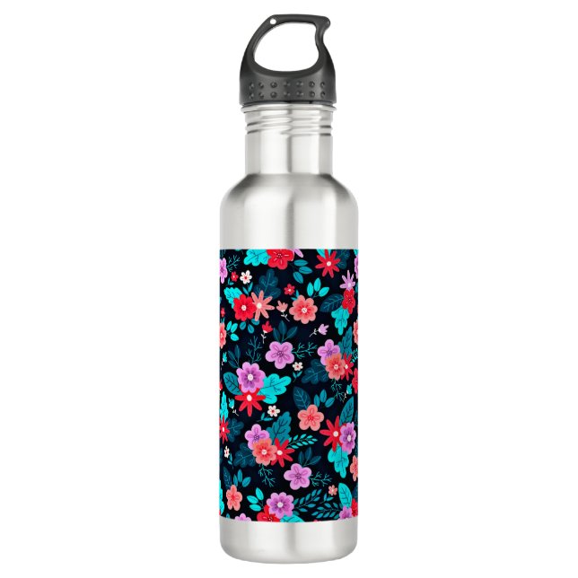 Bouteille D'eau Beau Arrière - plan Floral Ditsy-56676 (Devant)