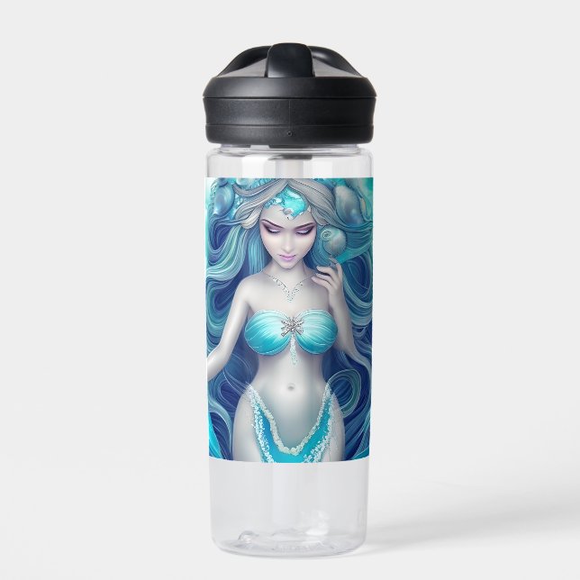 Bouteille D'eau Beau Coquillage bleu Mermaid Graphique (Extérieur)