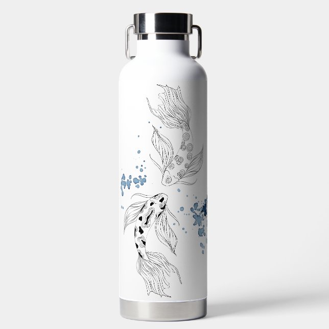 Bouteille D'eau Beautiful Japonais Koi Fish Swimming (Avant)
