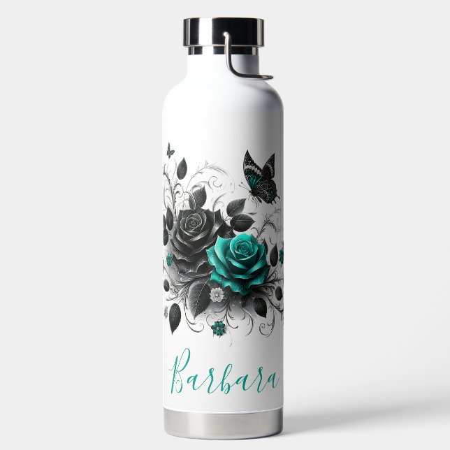 Bouteille D'eau Beaux Roses et papillon (Droite)