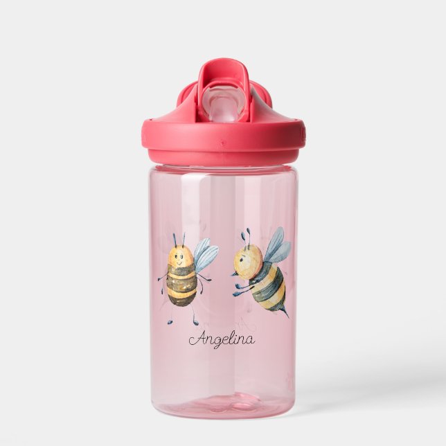 Bouteille D'eau Bébé abeilles caricaturées Personnalisées (Avant)
