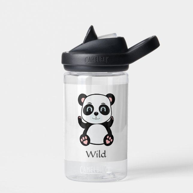 Bouteille D'eau Bébé sauvage mignonne Panda Ours sur blanc (Gauche)