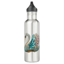 Bedazzled Diamond Swan Gold Crystal Bling