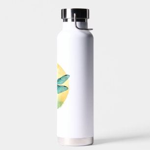 Bouteille D'eau Belle Art Aquarelle Libellule Verte Insecte Lo