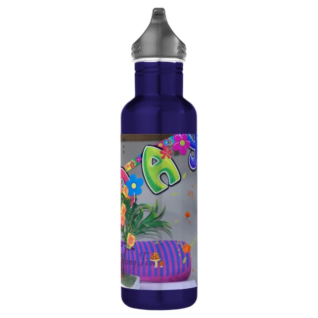 Bouteille D'eau Belle couleur Art d'anniversaire Imprimer (Droite)