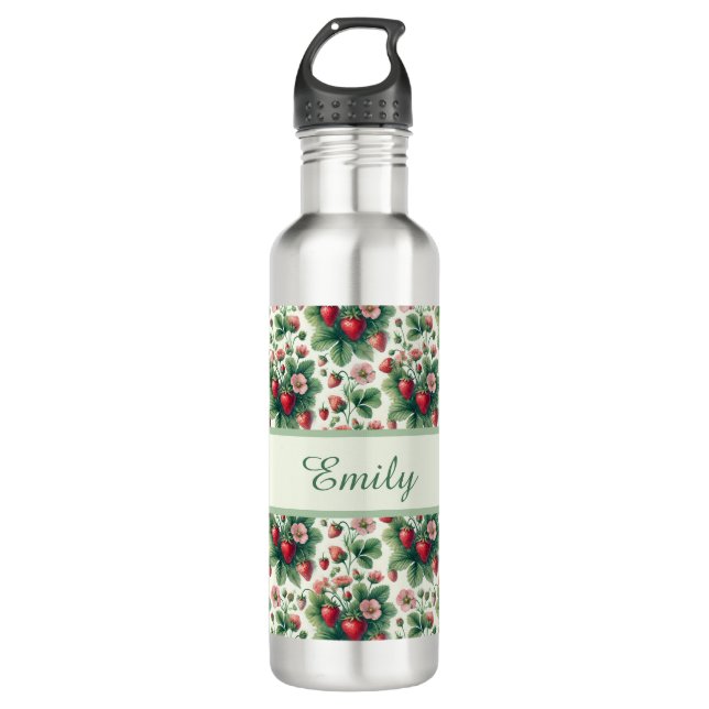 Bouteille D'eau Belle fraises d'été personnalisées (Devant)