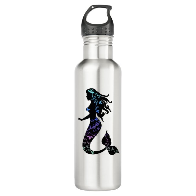 Bouteille D'eau Belle Sirène Ornée Silhouette (Devant)