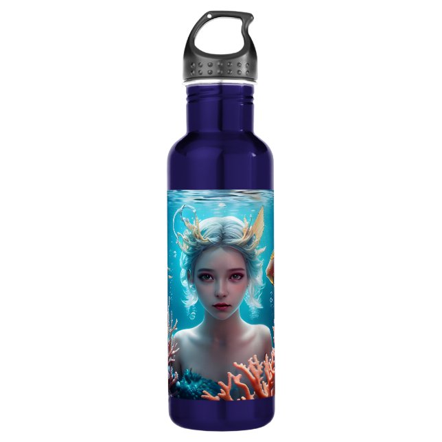 Bouteille D'eau Belle Sirène Sous L'Eau (Devant)