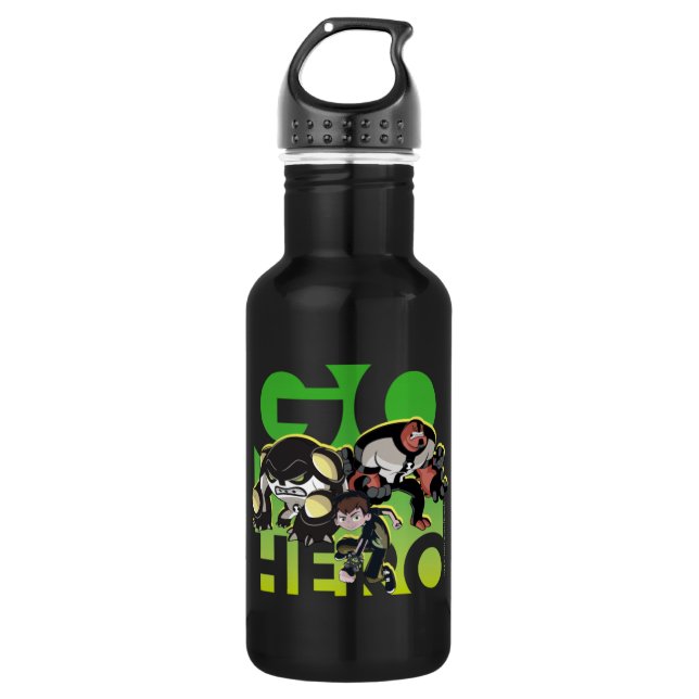 Bouteille D'eau Ben Tennyson, Cannonbolt et Four Arms - Go Hero (Devant)