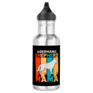 Bouteille D'eau Berger allemand MAMA, Brown bleu sur Dames noir