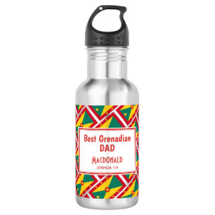 Bouteille D'eau BEST GRENADIAN DAD MOM Grenade Drapeau Customisé