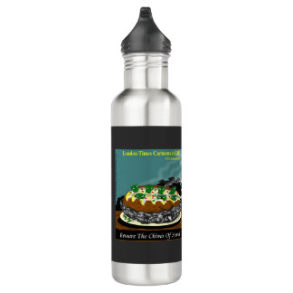 Bouteille D'eau Beware the Chives of Starch – Funny Foodie Cartoon