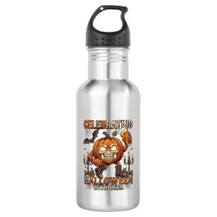 Bouteille D'eau Bière d'Halloween Crâne Citrouille Chauve-Souris C