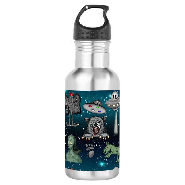Bouteille D'eau Bigfoot, OVNI, Aliens, Mothman, Dogman, Cryptides (Devant)