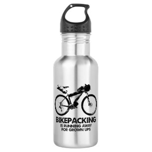 Bouteille D'eau Bikepacking Est En Cours D'Exécution Pour Les Ups