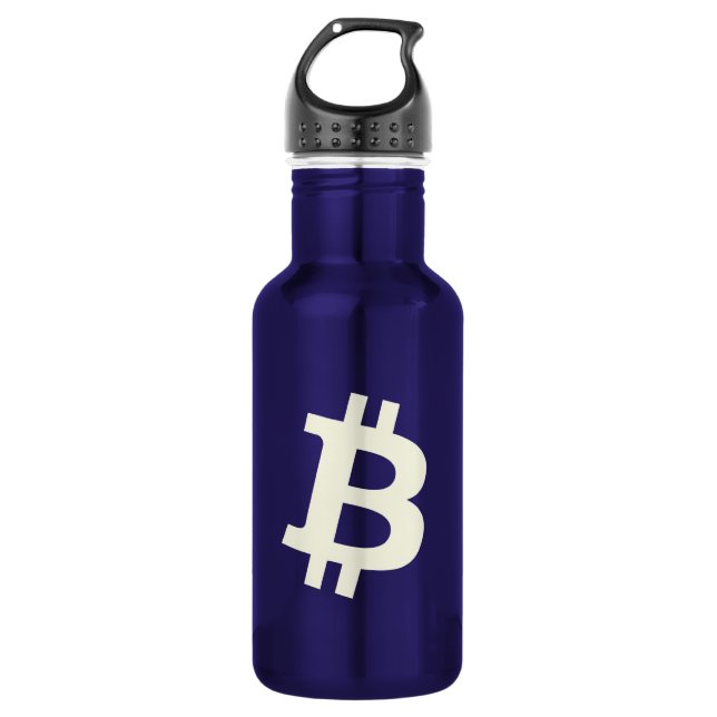 Bouteille D'eau Bitcoin Standard ₿ (Blue) (Devant)