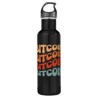 Bouteille D'eau Bitcoin Wavy Text Style Crypto Typographie Design